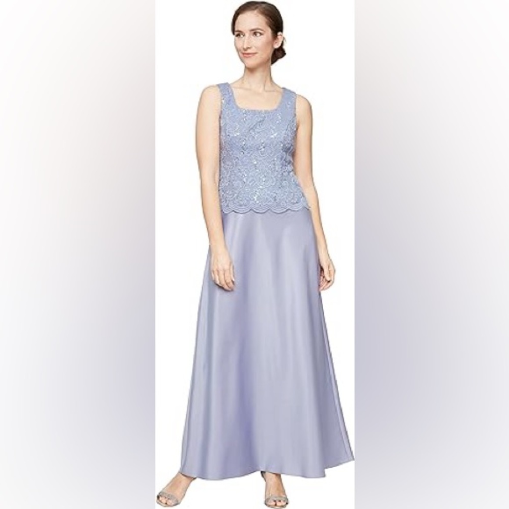 Alex Evenings Embroidered Lace Mock Two-Piece Gown - Picture 1 of 11